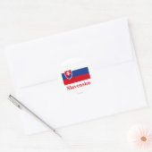 Slowakije vlag met naam in het Slowaaks Ronde Sticker (Envelop)