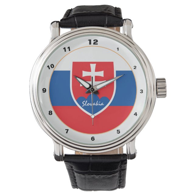 Slowakije Vlag & Slowakije trendy mode / design Horloge (Voorkant)