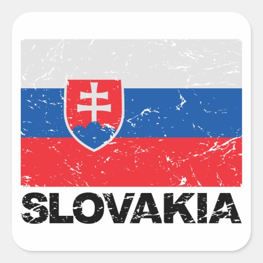 Slowakije Vlag Vierkante Sticker (Voorkant)