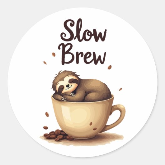 slowbrew koffiesleuf ronde sticker (Voorkant)