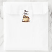 slowbrew koffiesleuf vierkante sticker (Tas)