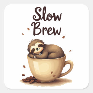 slowbrew koffiesleuf vierkante sticker