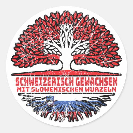 Slowenien Baum Ronde Sticker (Voorkant)