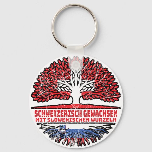 Slowenien Slowenisch Schweizer Schweiz Baum Wurzel Sleutelhanger (Voorkant)