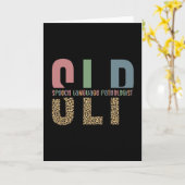 SLP-cheetah-afdrukcadeau Spraaktaalpatholoog Kaart (Gele Bloem)