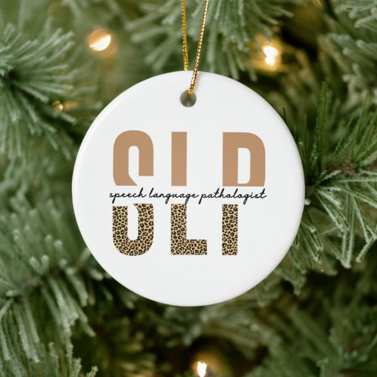 SLP-cheetah-afdrukcadeau Spraaktaalpatholoog Keramisch Ornament (Boom)