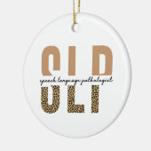 SLP-cheetah-afdrukcadeau Spraaktaalpatholoog Keramisch Ornament (Links)