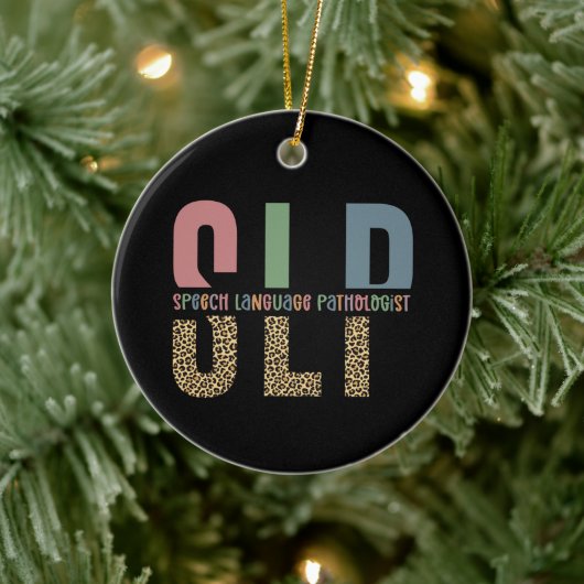 SLP-cheetah-afdrukcadeau Spraaktaalpatholoog Keramisch Ornament (Boom)