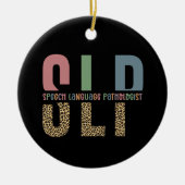 SLP-cheetah-afdrukcadeau Spraaktaalpatholoog Keramisch Ornament (Voorkant)