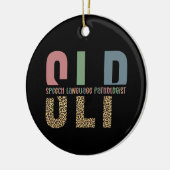 SLP-cheetah-afdrukcadeau Spraaktaalpatholoog Keramisch Ornament (Links)