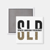 SLP-cheetah-afdrukcadeau Spraaktaalpatholoog Magneet (Voorkant / Achterkant)