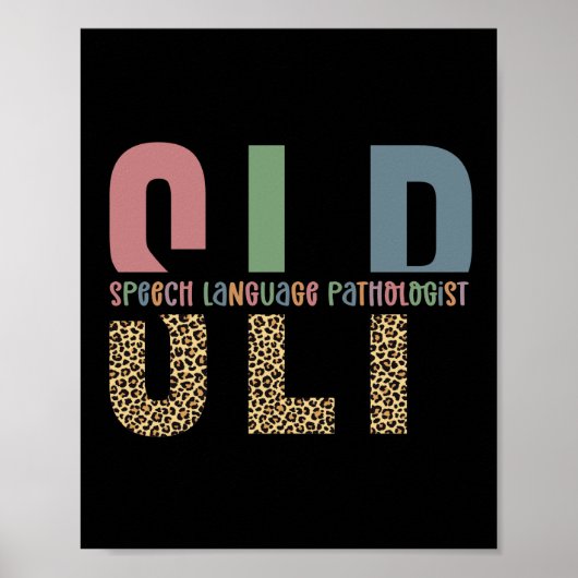 SLP-cheetah-afdrukcadeau Spraaktaalpatholoog Poster (Voorkant)