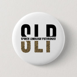 SLP-cheetah-afdrukcadeau Spraaktaalpatholoog Ronde Button 5,7 Cm