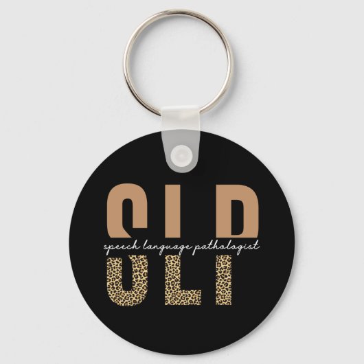 SLP-cheetah-afdrukcadeau Spraaktaalpatholoog Sleutelhanger (Voorkant)