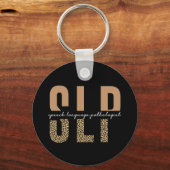 SLP-cheetah-afdrukcadeau Spraaktaalpatholoog Sleutelhanger (Voorkant)