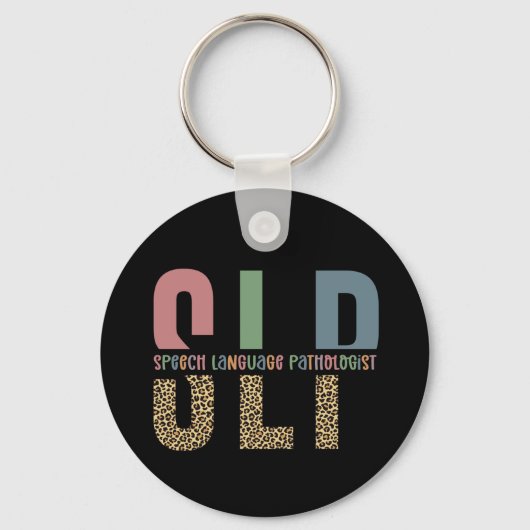 SLP-cheetah-afdrukcadeau Spraaktaalpatholoog Sleutelhanger (Voorkant)