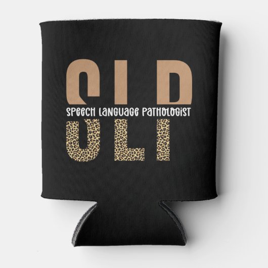 SLP cheetah print Speech language pathologist gift Blikjeskoeler (Voorkant)