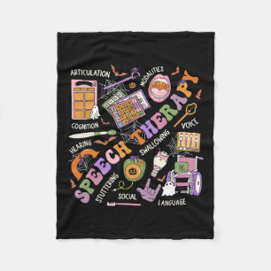 SLP Halloween Shirt Spraaktherapie Halloween Schat Fleece Deken