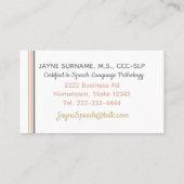 SLP-kaarten! Speech Therapy Visitekaartjes (Achterkant)