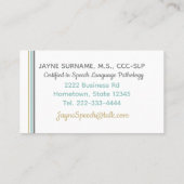 SLP-kaarten! Speech Therapy Visitekaartjes (Achterkant)