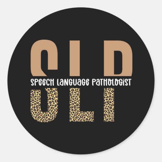 SLP Leopard Print Speech Language Pathologist Ronde Sticker (Voorkant)