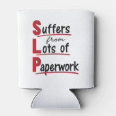 SLP lijdt onder veel papierwerkspraaktherapie Blikjeskoeler (Achterkant)