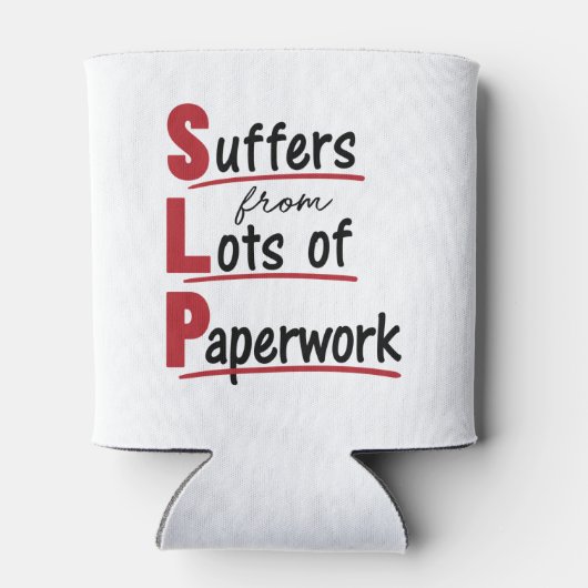 SLP lijdt onder veel papierwerkspraaktherapie Blikjeskoeler (Achterkant)