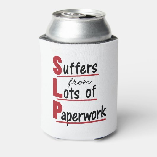 SLP lijdt onder veel papierwerkspraaktherapie Blikjeskoeler (Blikje Achterkant)
