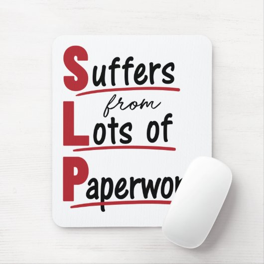 SLP lijdt onder veel papierwerkspraaktherapie Muismat (Met muis)