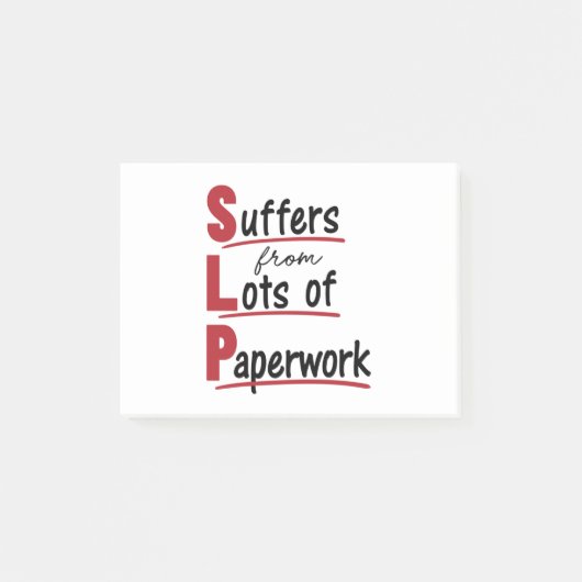 SLP lijdt onder veel papierwerkspraaktherapie Post-it® Notes (Voorkant)