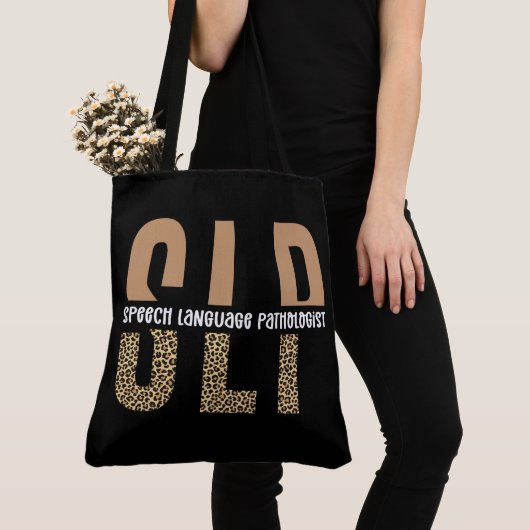 SLP luipaardprint Gespeechlogopedist geschenk Tote Bag (Dichtbij)