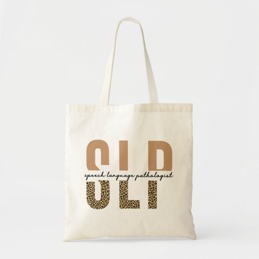 SLP luipaardprint Speech language pathologist cade Tote Bag (Voorkant)