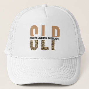 SLP luipaardprint Spraaktaalpatholoog cadeau Trucker Pet
