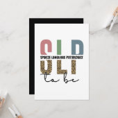 SLP om te worden - Toekomsttaal Patholoog cadeau Kaart (Voorkant / Achterkant in situ)