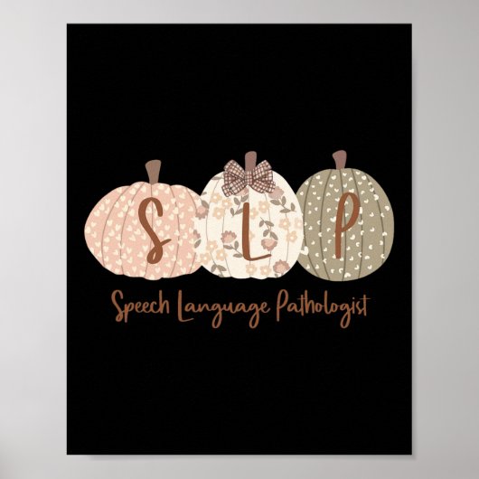 SLP Pompoen Spraak Taal Patholoog Herfst Autum Poster (Voorkant)