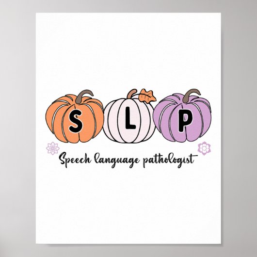 Slp Pompoen Spraaktaalpatholoog Cijfer Herfst Poster (Voorkant)