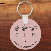 SLP Speech Language Pathologist ASL - Aangepast Sleutelhanger (Voorkant)