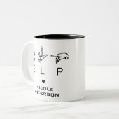 SLP Speech Language Pathologist ASL - Aangepast Tweekleurige Koffiemok (Voorkant links)
