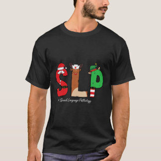 Slp Speech Language Pathologist Christmas Slp Sant T-shirt