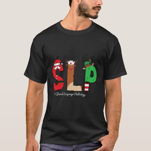Slp Speech Language Pathologist Christmas Slp Sant T-shirt (Voorkant)