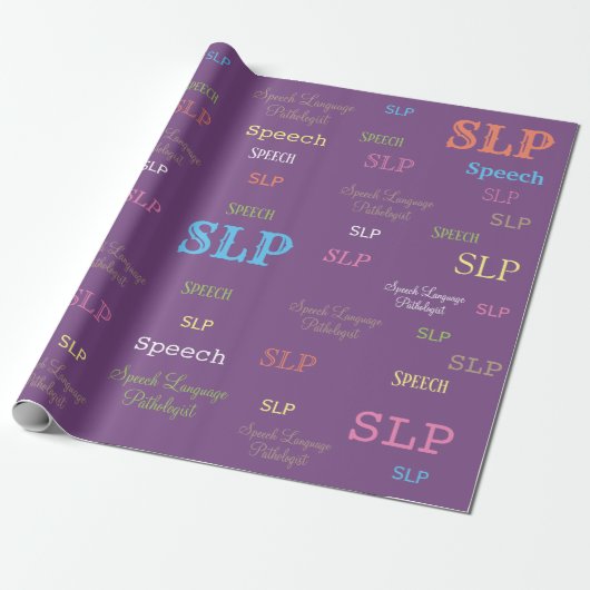 SLP (Speech language pathologist)-inpakpapier Cadeaupapier (Uitgerold)
