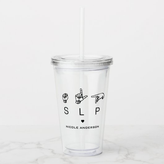 SLP Speech Language Patholoog ASL Acryl Drinkbeker (Voorkant)