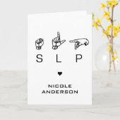 SLP Speech Language Patholoog ASL Kaart (Gele Bloem)