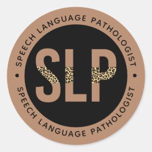 SLP Speech Language Patholoog Leopard Print Ronde Sticker