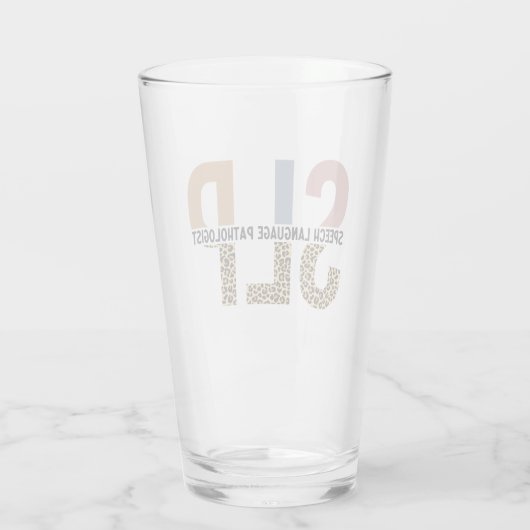 SLP Speech Patholoog Leopard Print Typografie Glas (Achterkant)
