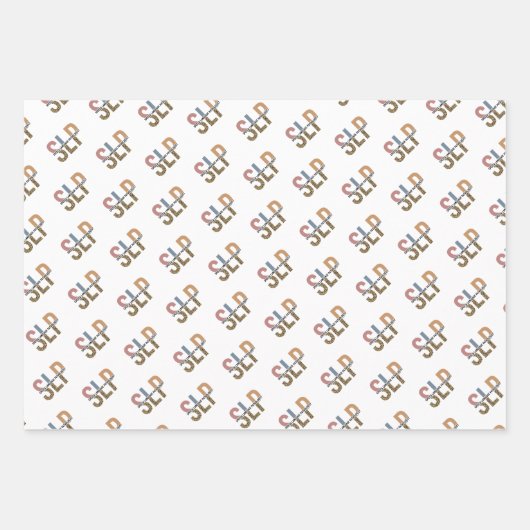 SLP Speech Patholoog Leopard Print Typografie Inpakpapier Vel (Voorkant 2)