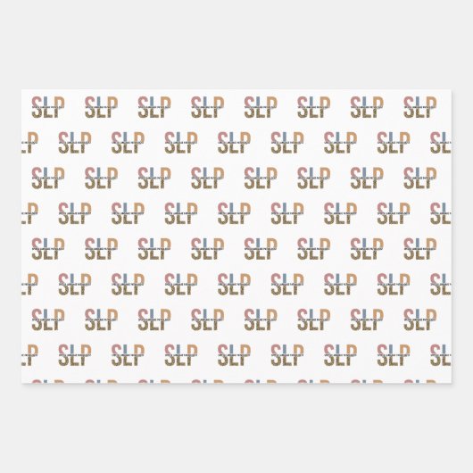 SLP Speech Patholoog Leopard Print Typografie Inpakpapier Vel (Voorkant)