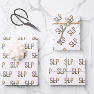 SLP Speech Patholoog Leopard Print Typografie Inpakpapier Vel