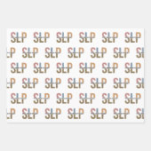 SLP Speech Patholoog Leopard Print Typografie Inpakpapier Vel (Voorkant 2)