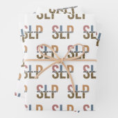 SLP Speech Patholoog Leopard Print Typografie Inpakpapier Vel (In situ)